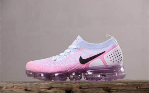 Nike Air VaporMax FLYKNIT 2耐克全掌气垫2.0蓝粉渐变真标带半码 原底气垫 货号：942843-600