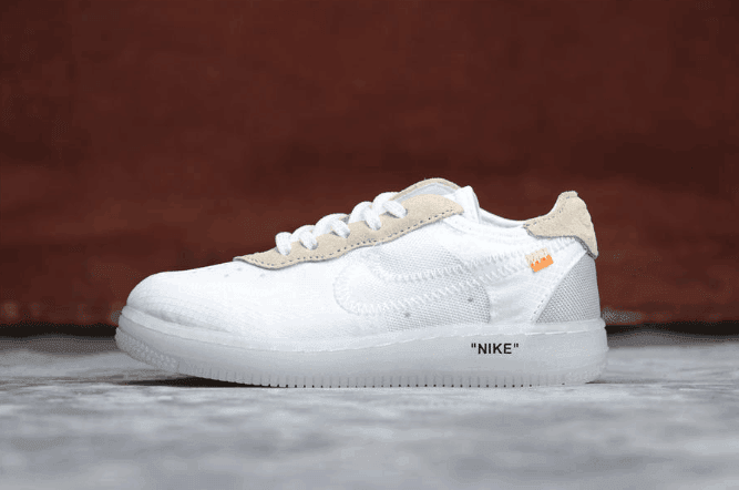 Nike Air Force 1 TD荧光白 耐克空军一号真标品质童鞋OW联名 货号：BV0853-100