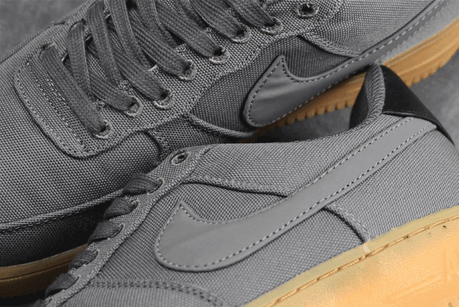 Nike Air Force 1'07 LV8 style灰色 耐克空军一号公司级头层灰色帆布板鞋 货号：AQ0117-001