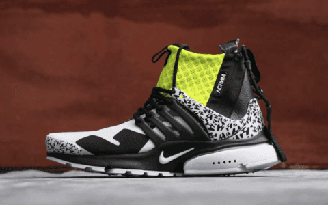 Nike Air Presto Mid Acronym白绿黑 耐克真标联名系列机能拉链高品质 货号：AH7832-100