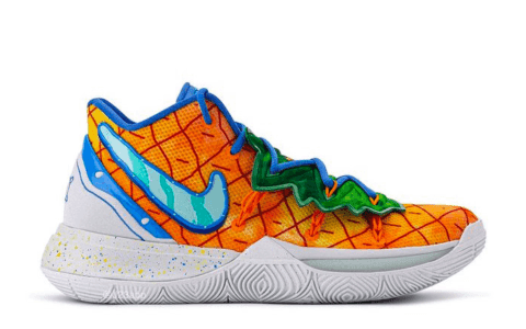 海绵宝宝 x Nike Kyrie 5系列再释新品！“菠萝屋”配色强势来袭！充满卡通趣味！ 货号：CJ6951-800