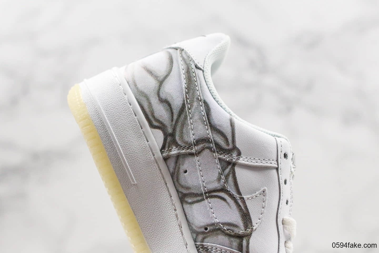 耐克Nike Air Force 1 “Skeleton”空军一号板鞋AF1万圣节白色透视骨骼公司级带半码全新升级鞋面对比原鞋 货号：BQ7541-100