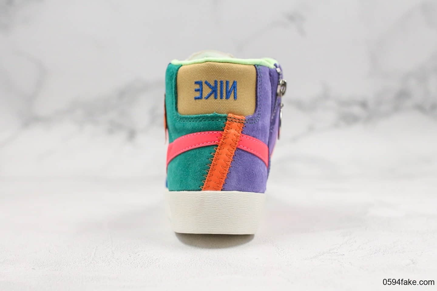 耐克Nike Blazer Mid公司级版本开拓者马卡龙配色拉链款2019新款女子解构拼色休闲高帮板鞋 货号：CQ7786-561
