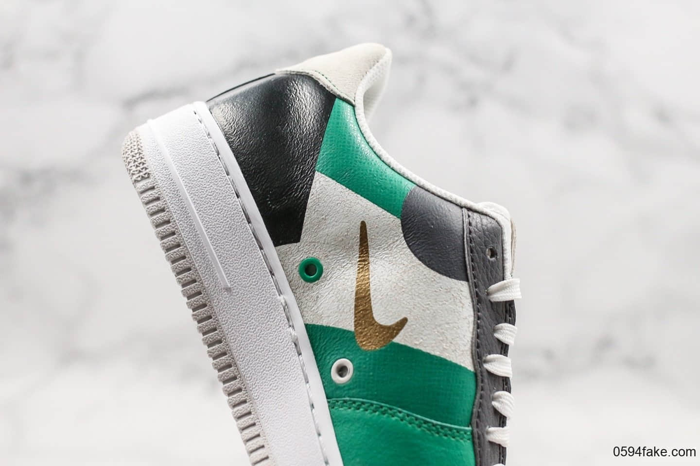 耐克NIKE AIR FORCE 1 '07 PRM 1纯原版本低帮AF1小钩灰黑绿2019年秋冬新款原楦头原纸板打造同步RFID芯片 货号：CL0065-100