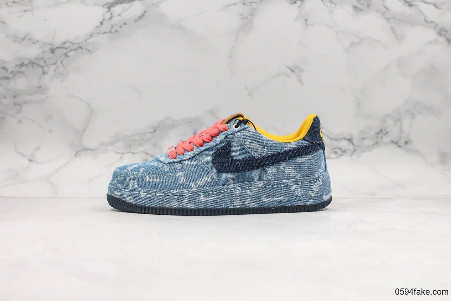 耐克Nike Air Force 1 Low x Levi's纯原版本李维斯联名款低帮空军一号原鞋开模这边工艺特殊印染水洗牛仔布鞋面 货号：CV0670-447