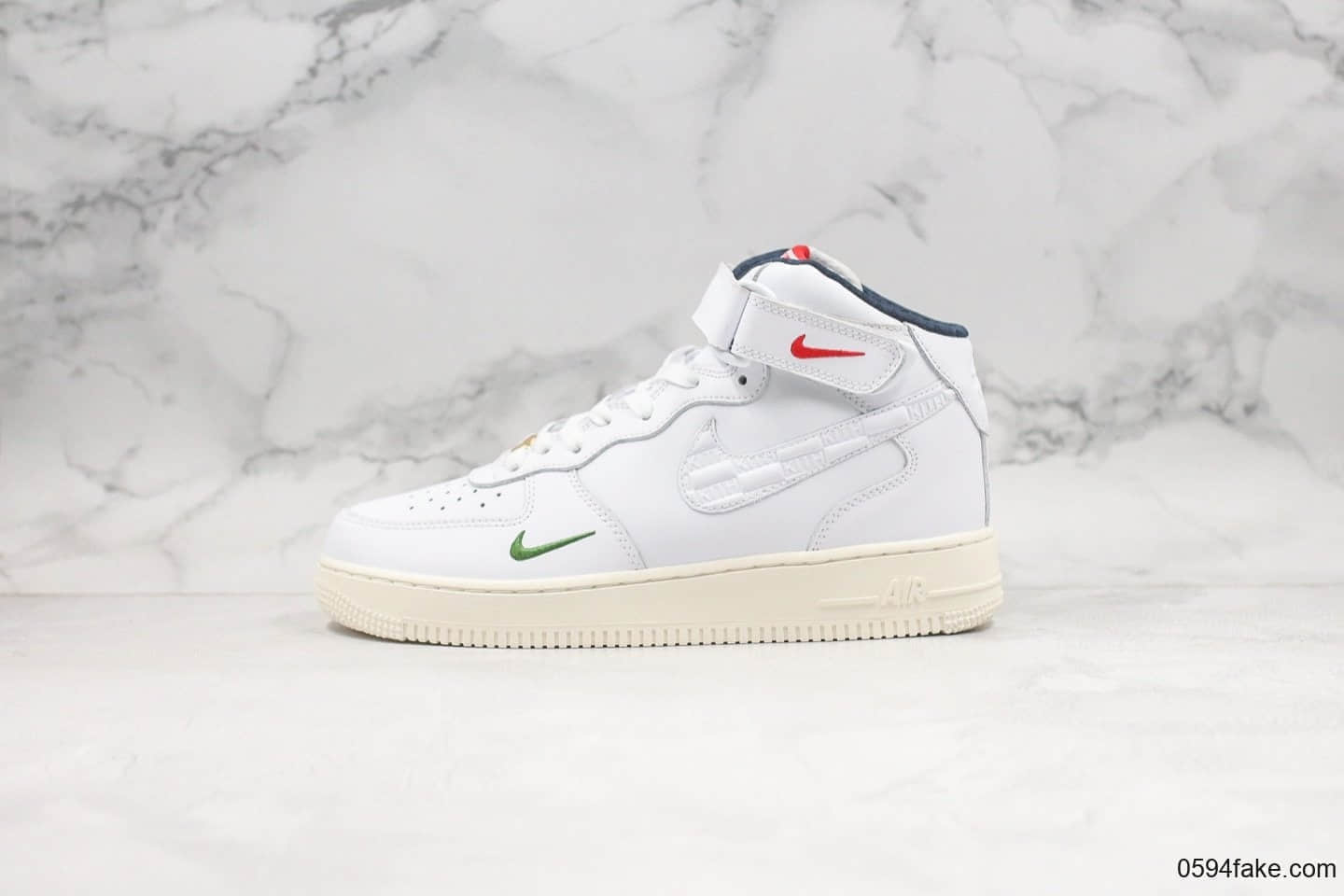耐克Nike Air Force1 Ronnie Fieg x KITH纯原版本空军一号超级联名鞋款双勾白蓝墨绿配色内置全掌气垫原档案数据开发 货号：CU2980-195