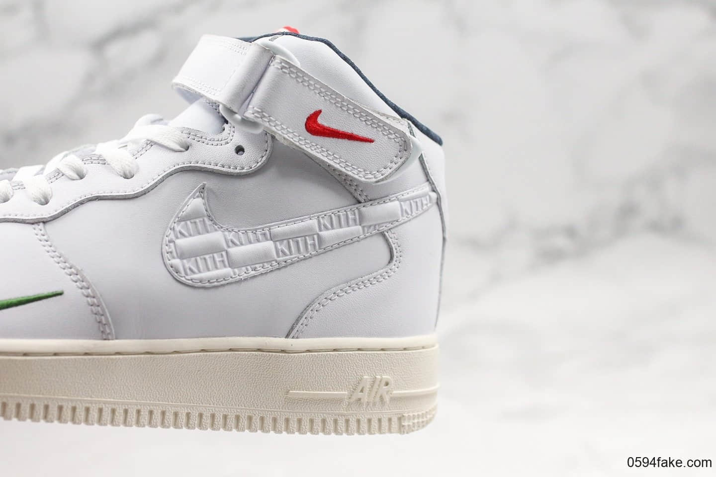 耐克Nike Air Force1 Ronnie Fieg x KITH纯原版本空军一号超级联名鞋款双勾白蓝墨绿配色内置全掌气垫原档案数据开发 货号：CU2980-195