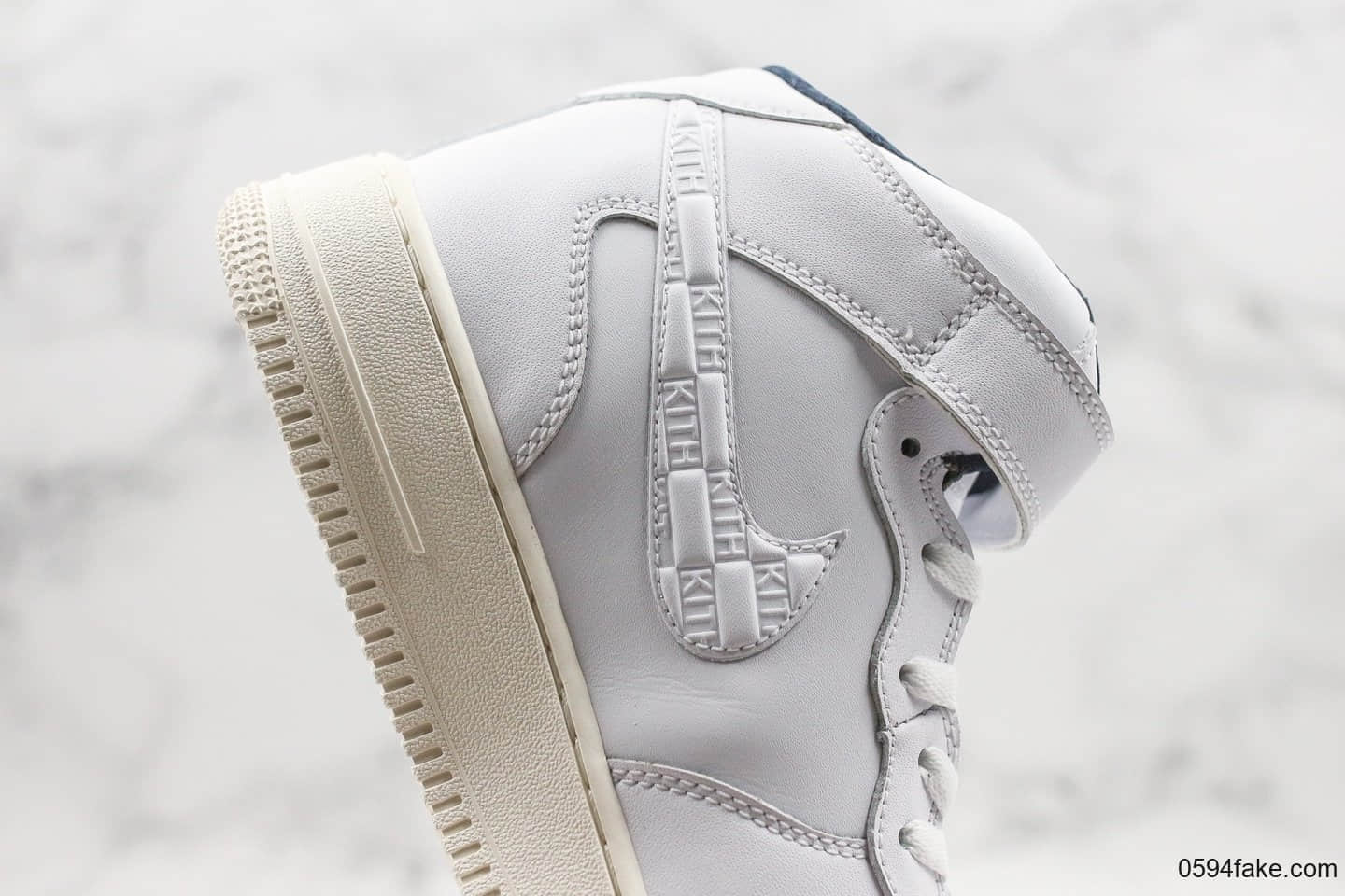 耐克Nike Air Force1 Ronnie Fieg x KITH纯原版本空军一号超级联名鞋款双勾白蓝墨绿配色内置全掌气垫原档案数据开发 货号：CU2980-195