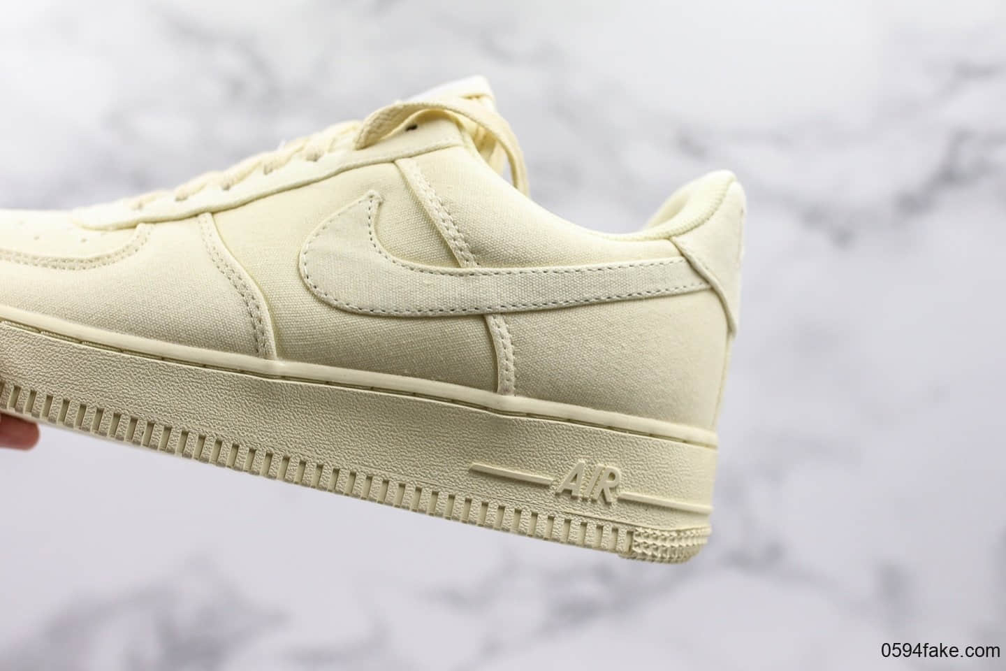 耐克Nike Air Force 1'07 LV8纯原版本低帮空军一号浅黄色帆布鞋内置全掌Sole气垫原盒原标 货号：CJ0691-100