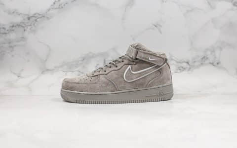 耐克Nike Air Force 1 Hi纯原版本中帮空军一号灰色麂皮限定配色内置全掌气垫原盒原标 货号：AA1118-003