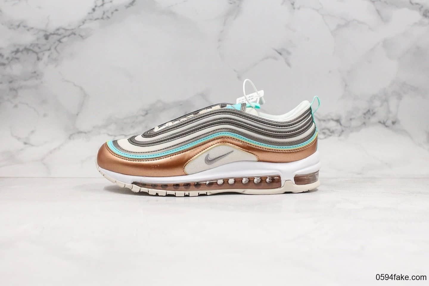 耐克NIike Air Max 97 SE纯原版本气垫Max97香槟金蓝配色内置可视全掌可视气垫原厂真实气垫加持 货号：CQ4806-071