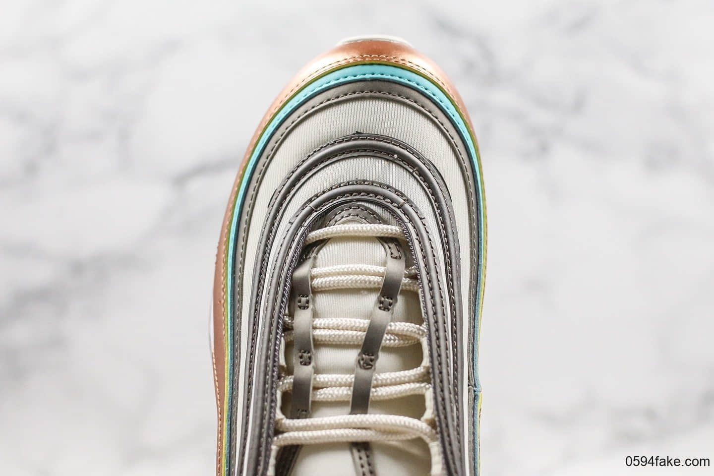 耐克NIike Air Max 97 SE纯原版本气垫Max97香槟金蓝配色内置可视全掌可视气垫原厂真实气垫加持 货号：CQ4806-071