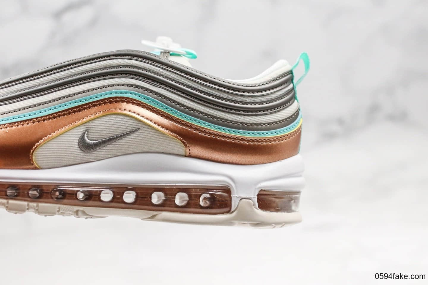耐克NIike Air Max 97 SE纯原版本气垫Max97香槟金蓝配色内置可视全掌可视气垫原厂真实气垫加持 货号：CQ4806-071