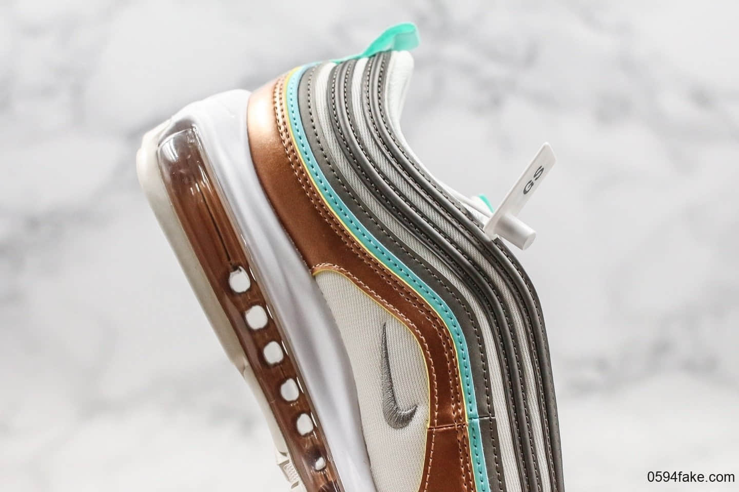 耐克NIike Air Max 97 SE纯原版本气垫Max97香槟金蓝配色内置可视全掌可视气垫原厂真实气垫加持 货号：CQ4806-071