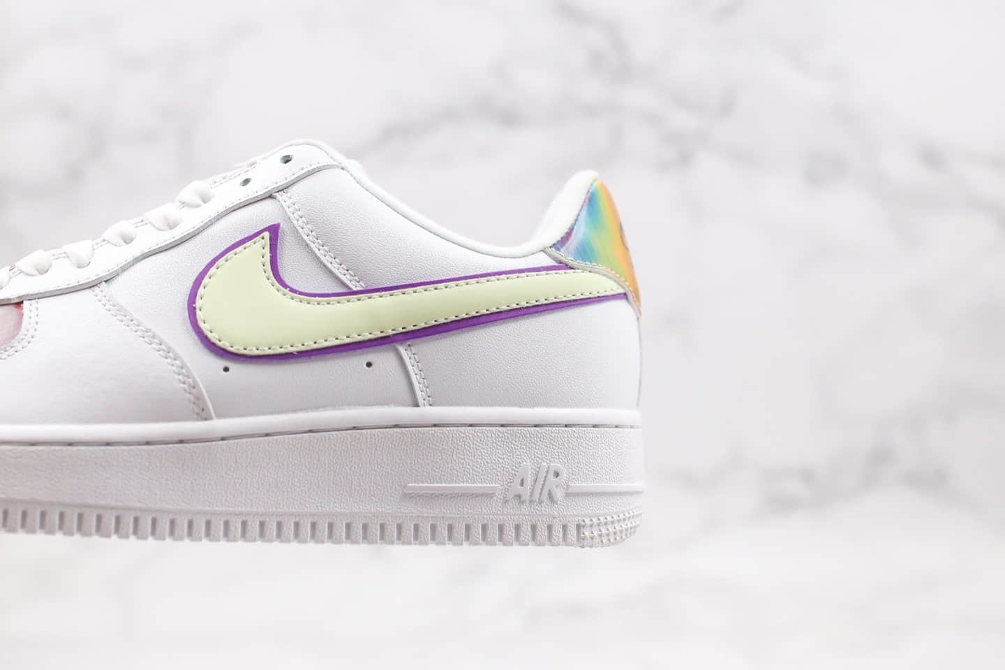 耐克Nike AIR FORC 1 07 PRM QS纯原版本低帮空军一号彩虹炫彩复活节配色内置气垫原盒原标 货号：CW0367-100