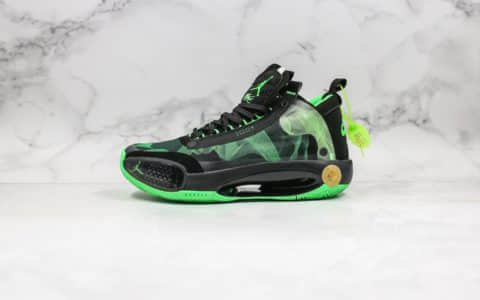 乔丹Air Jordan 34公司级版本实战篮球鞋AJ34黑绿配色官方原盒带气垫 货号：BQ3381-300