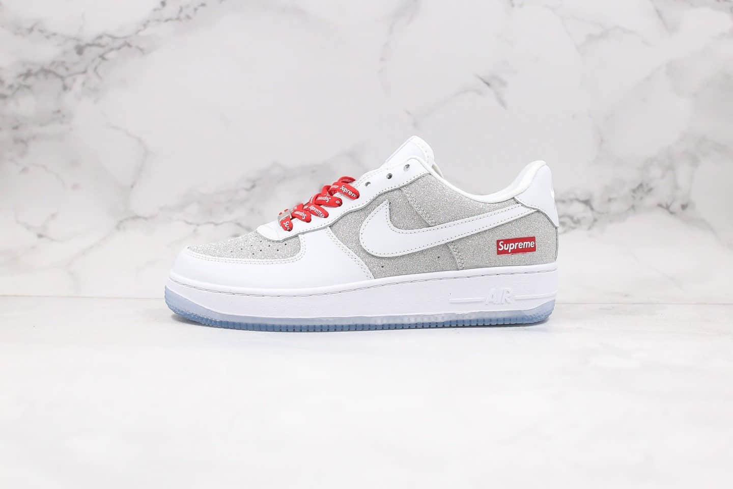 耐克Nike 2020SS AIR FOCRE 1 Low White White公司级版本低帮空军一号Supreme联名款满天星配色内置气垫 货号：AO9286-100