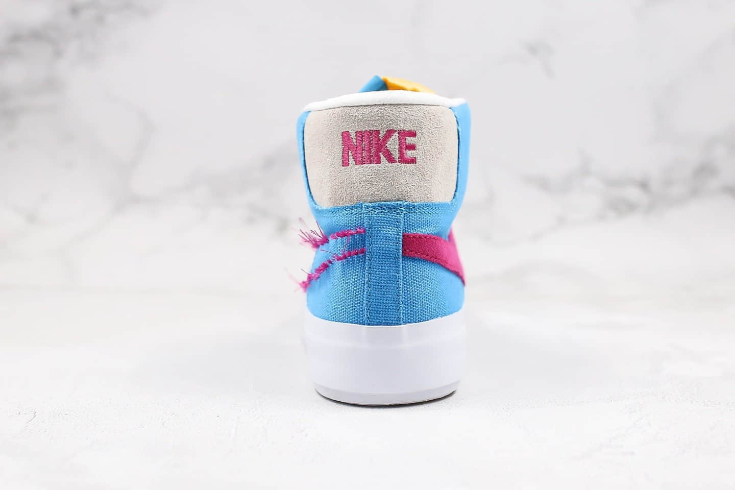 耐克Nike SB Blazer Mid Edge纯原版本高帮开拓者蓝粉拆线原盒原标区别市面通货版本 货号：CI3833-400