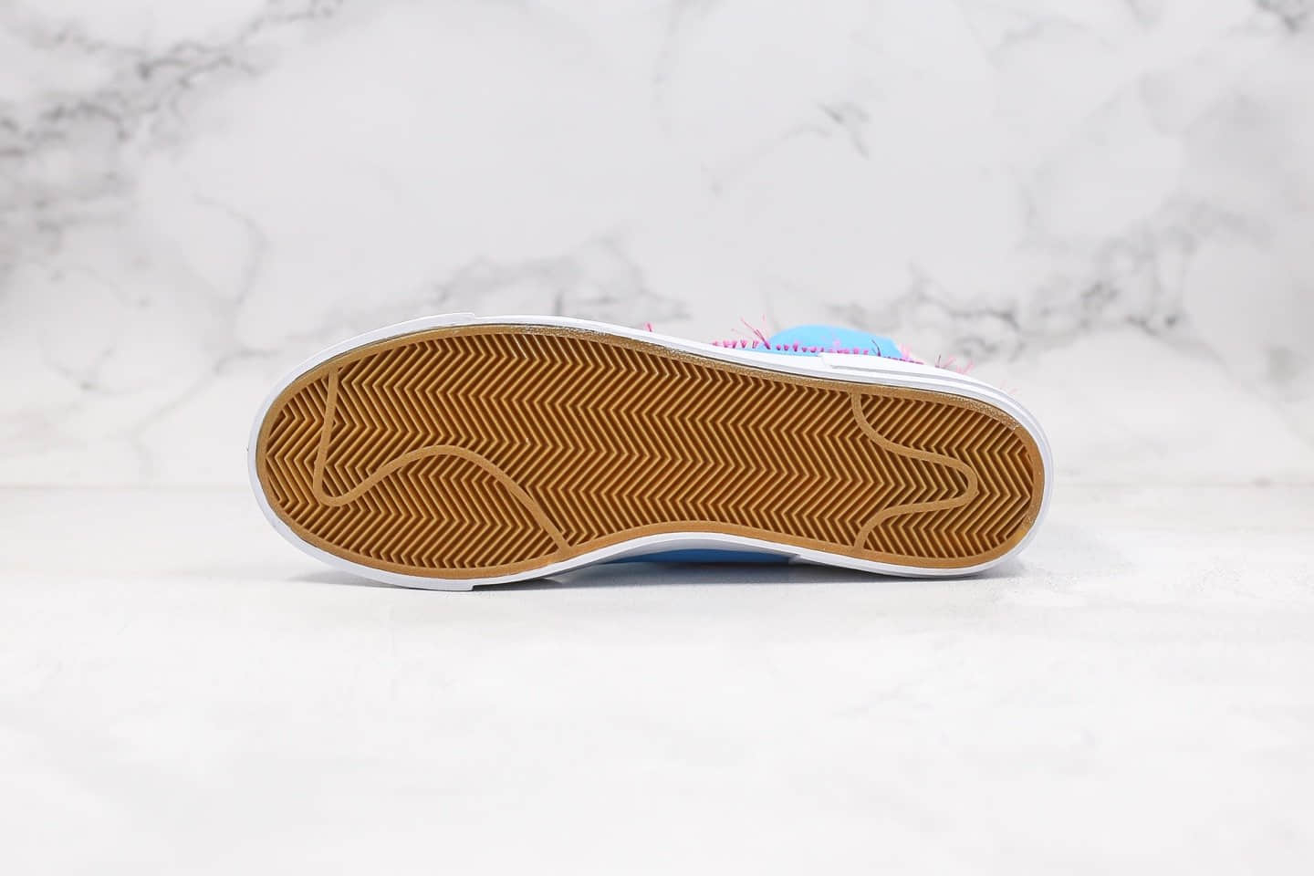 耐克Nike SB Blazer Mid Edge纯原版本高帮开拓者蓝粉拆线原盒原标区别市面通货版本 货号：CI3833-400