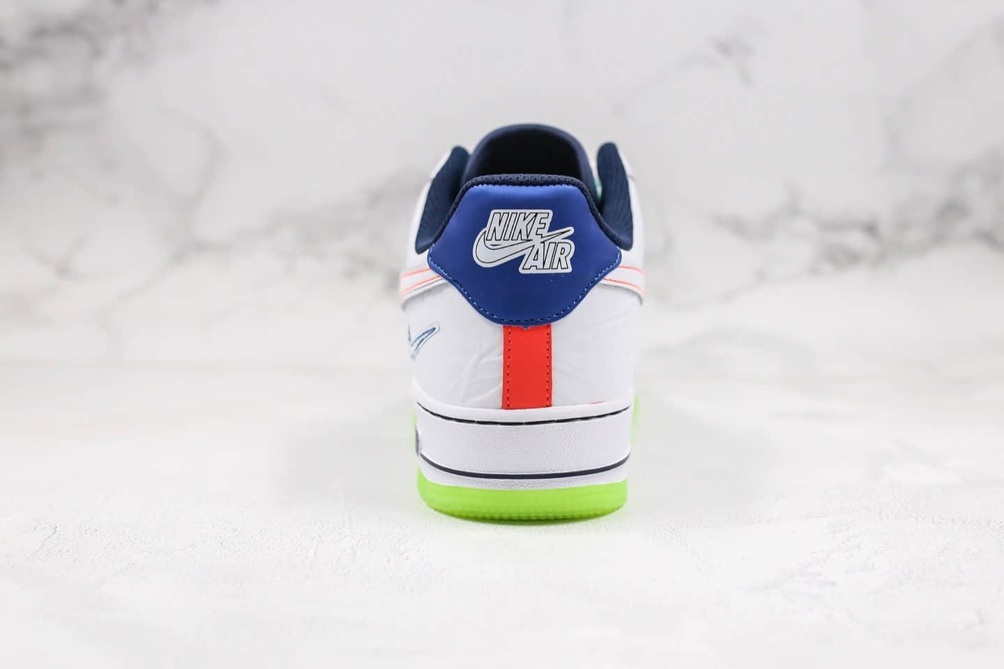 耐克Nike Air Force 1 L ow Outside The L ines纯原版本低帮空军一号皱皮小亡灵节白蓝绿色内置气垫原档案数据开发 货号：CV2421-100