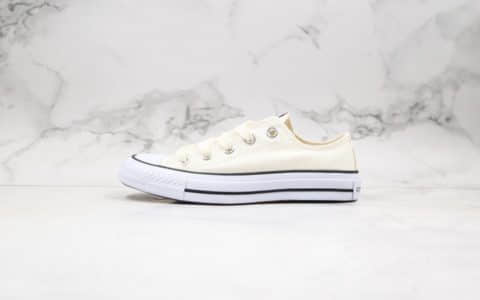 匡威Converse All Star公司级版本低帮帆布鞋日产红盒米白配色蓝底双围条