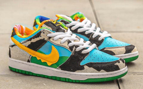 牛奶冰淇淋装扮！Ben＆Jerry's x Nike SB Dunk Low最新实物图曝光！ 货号：CU3244-100