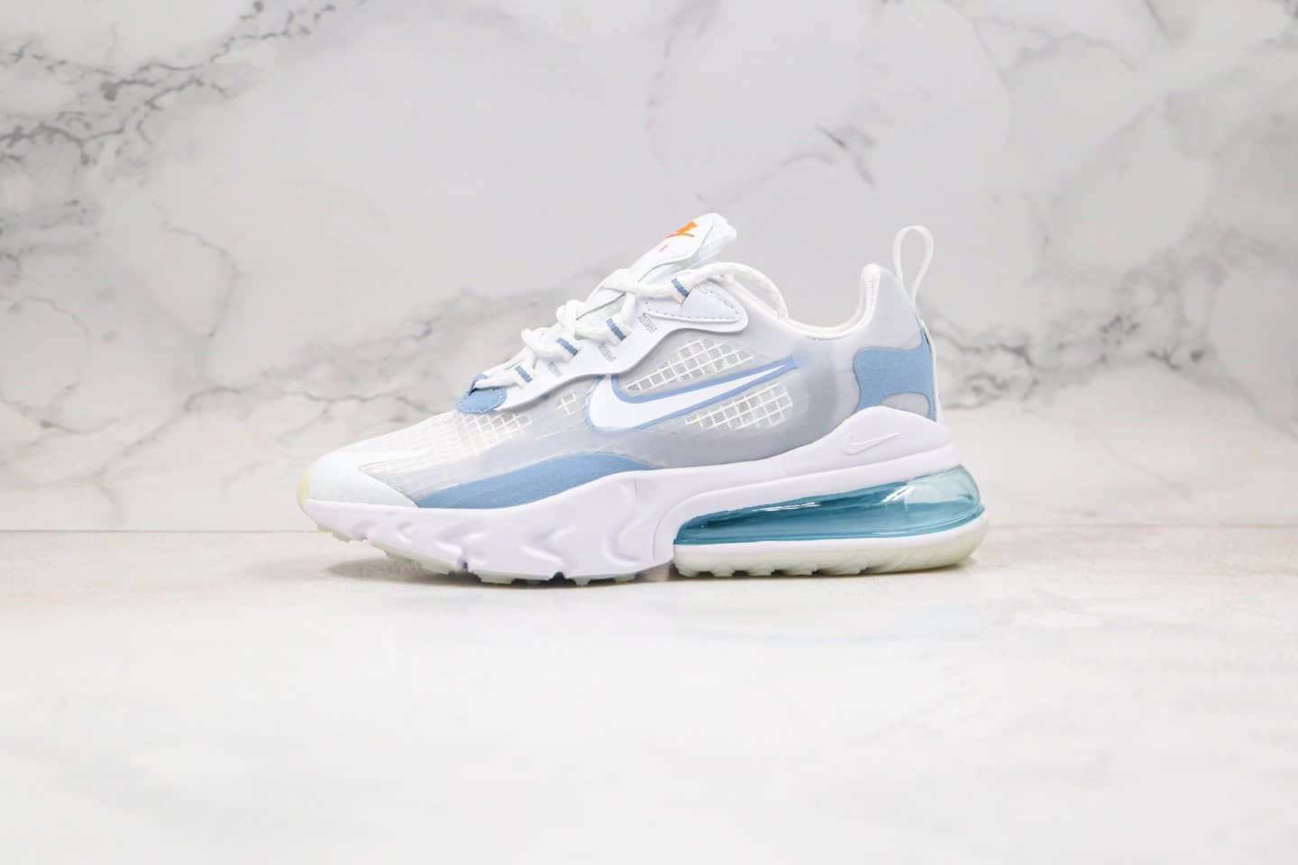 耐克Nike React Air Max 270V2纯原版本半掌气垫鞋Max270二代浅蓝色原盒原标真小潘气垫 货号：CT1265-100