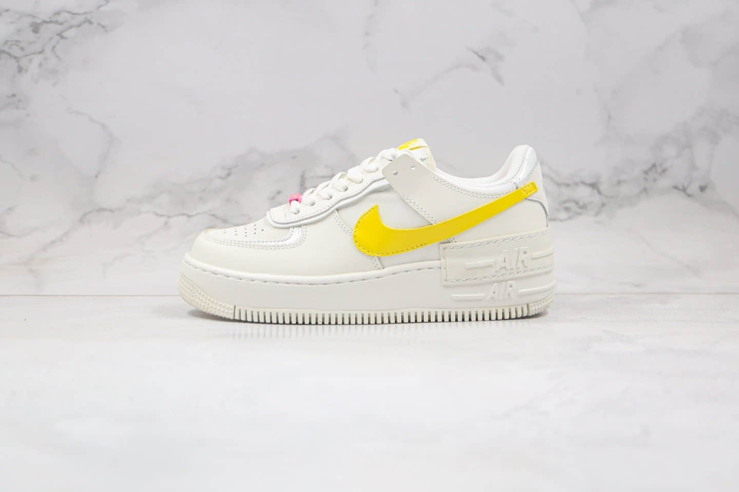 耐克Nike WMNS Air Force 1 Shadow纯原版本空军一号马卡龙系列乳白黄色原盒配件原楦头纸板打造 货号：CZ0375-100