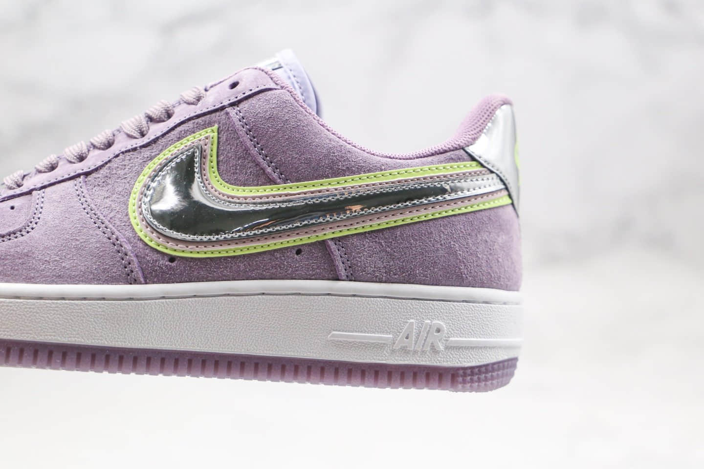 耐克Nike Air Force 1 Low P(Her)spective纯原版本低帮空军一号水晶底长绒麂皮香芋紫色银边勾内置气垫原档案数据开发 货号：CW6013-500