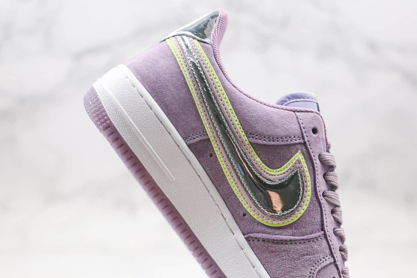 耐克Nike Air Force 1 Low P(Her)spective纯原版本低帮空军一号水晶底长绒麂皮香芋紫色银边勾内置气垫原档案数据开发 货号：CW6013-500