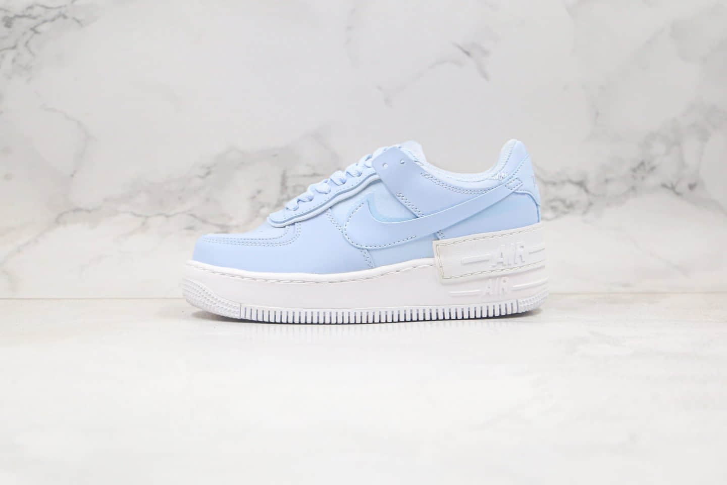 耐克Nike Air Force 1 Shadow纯原版本空军一号增高板鞋浅蓝色区别市面通货 货号：CV3020-400