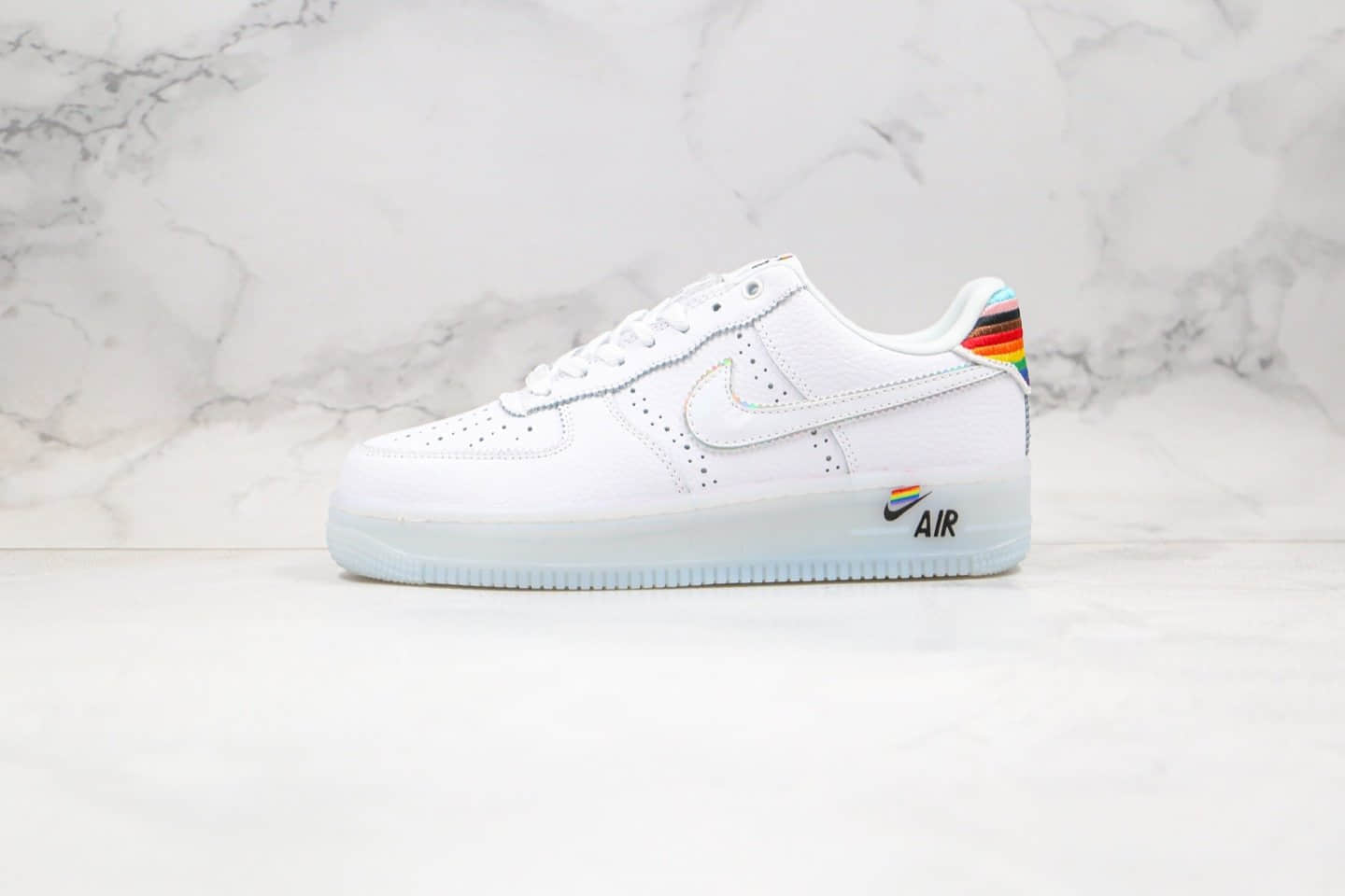 耐克Nike Air Force 1 Betrue纯原版本低帮空军一号果冻底彩虹盒白彩虹尾原盒原标原档案数据开发 货号：CV0258-100