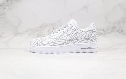 耐克Nike Air Force 1纯原版本低帮空军一号客制款白灰色3M反光满天星配色原盒原标 货号：N-0299