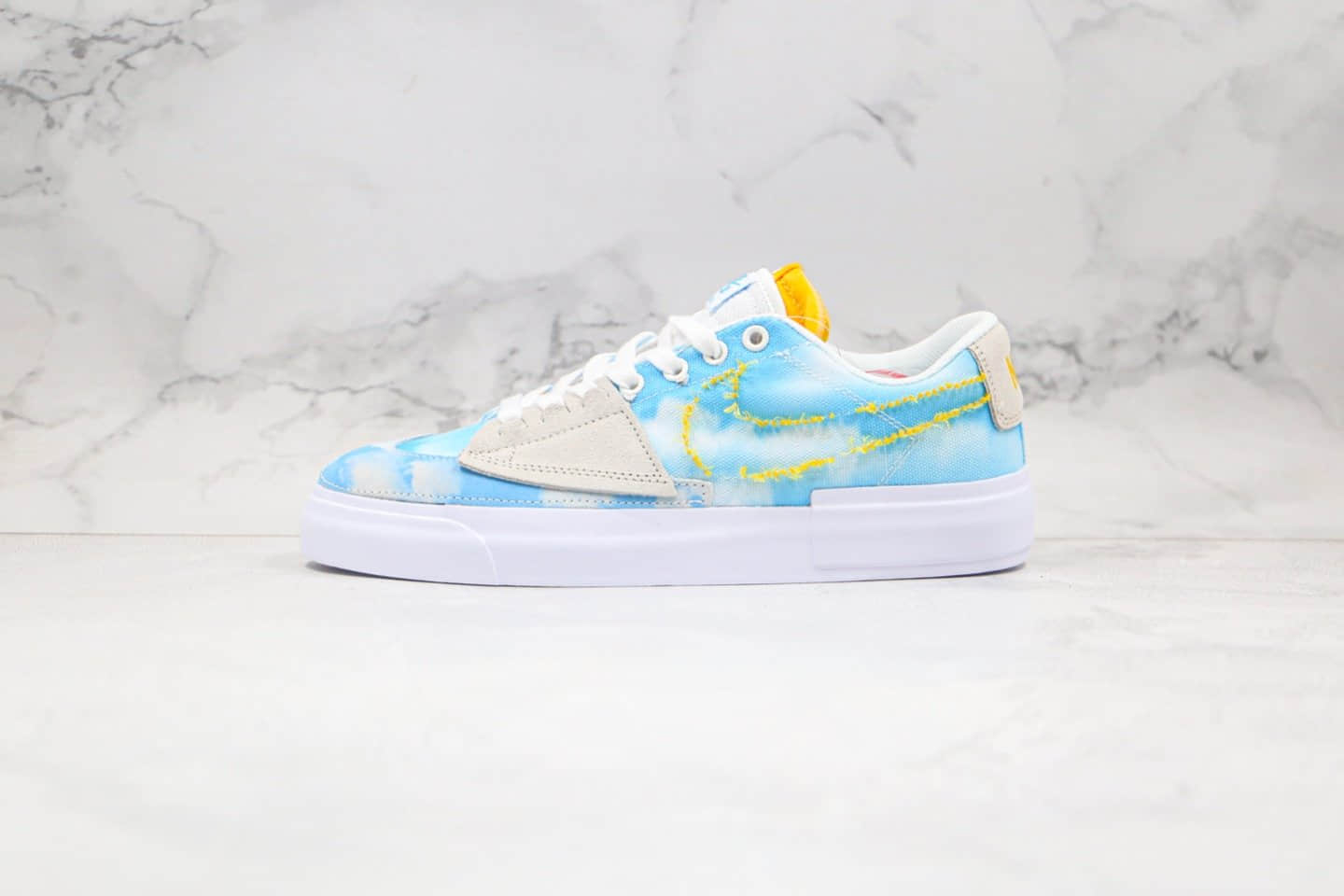 耐克Nike SB Blazer Edge纯原版本开拓者拆线板鞋蓝天白云区别市面通货 货号：CI3833-416