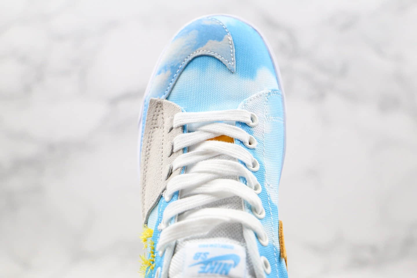 耐克Nike SB Blazer Edge纯原版本开拓者拆线板鞋蓝天白云区别市面通货 货号：CI3833-416