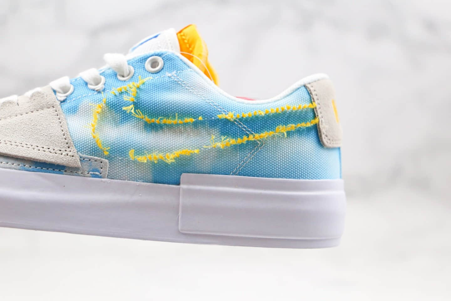 耐克Nike SB Blazer Edge纯原版本开拓者拆线板鞋蓝天白云区别市面通货 货号：CI3833-416