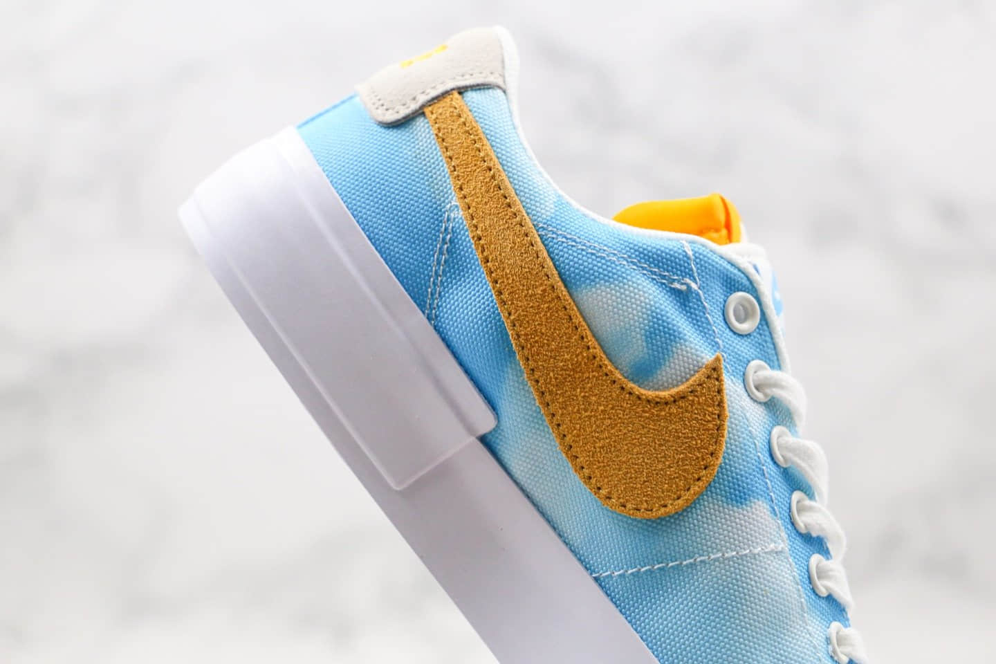耐克Nike SB Blazer Edge纯原版本开拓者拆线板鞋蓝天白云区别市面通货 货号：CI3833-416