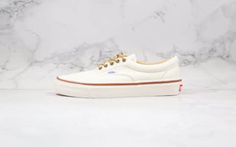 万斯Vans Era 95 DX公司级版本低帮米白色复古风安纳海姆牛皮鞋带硫化板鞋原楦头纸板打造 货号：VN0A2RR11VE