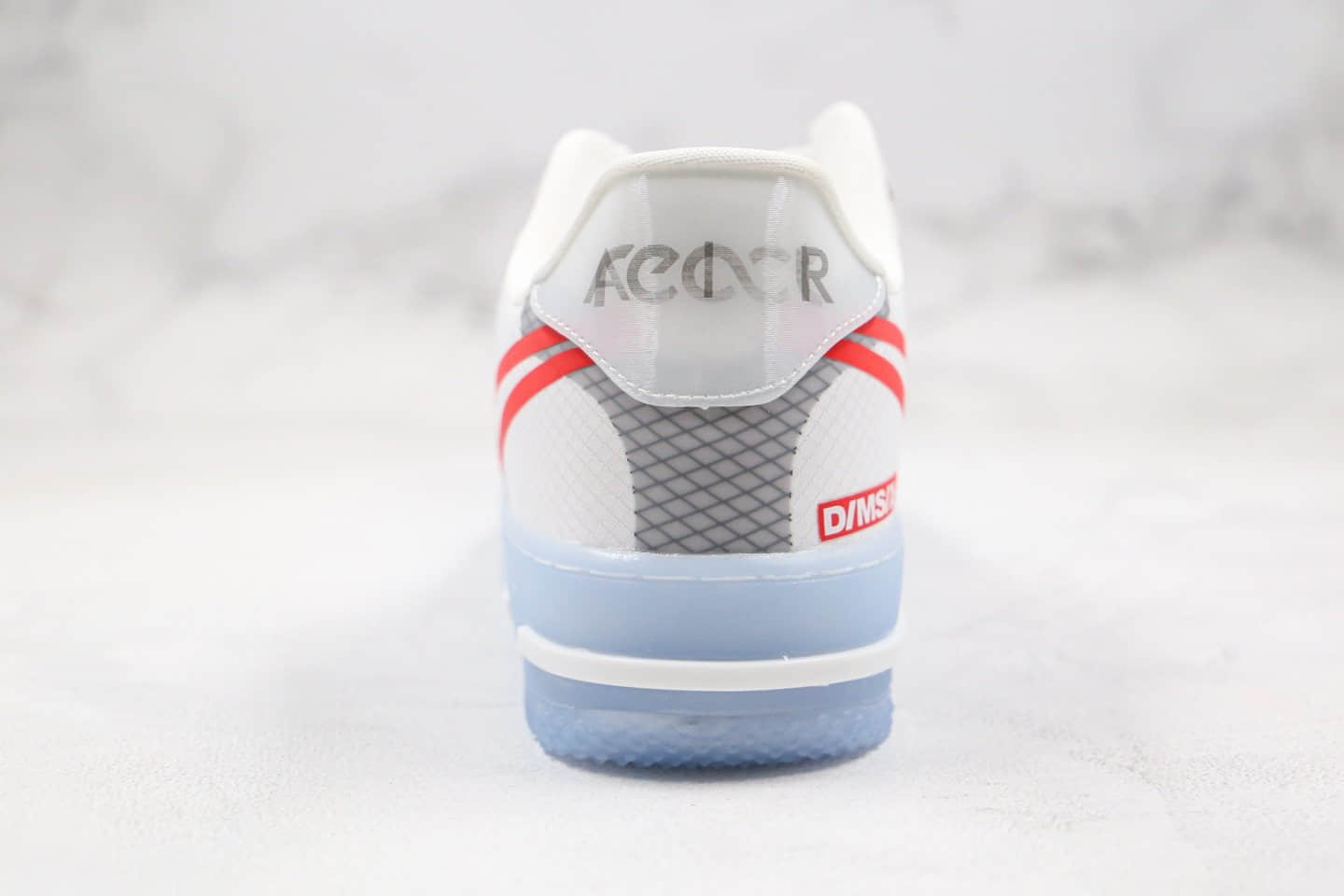 耐克Nike Air Force 1 React QS Light Bone纯原版本低帮空军一号冰块波纹白红色原档案数据开发 货号：CQ8879-102