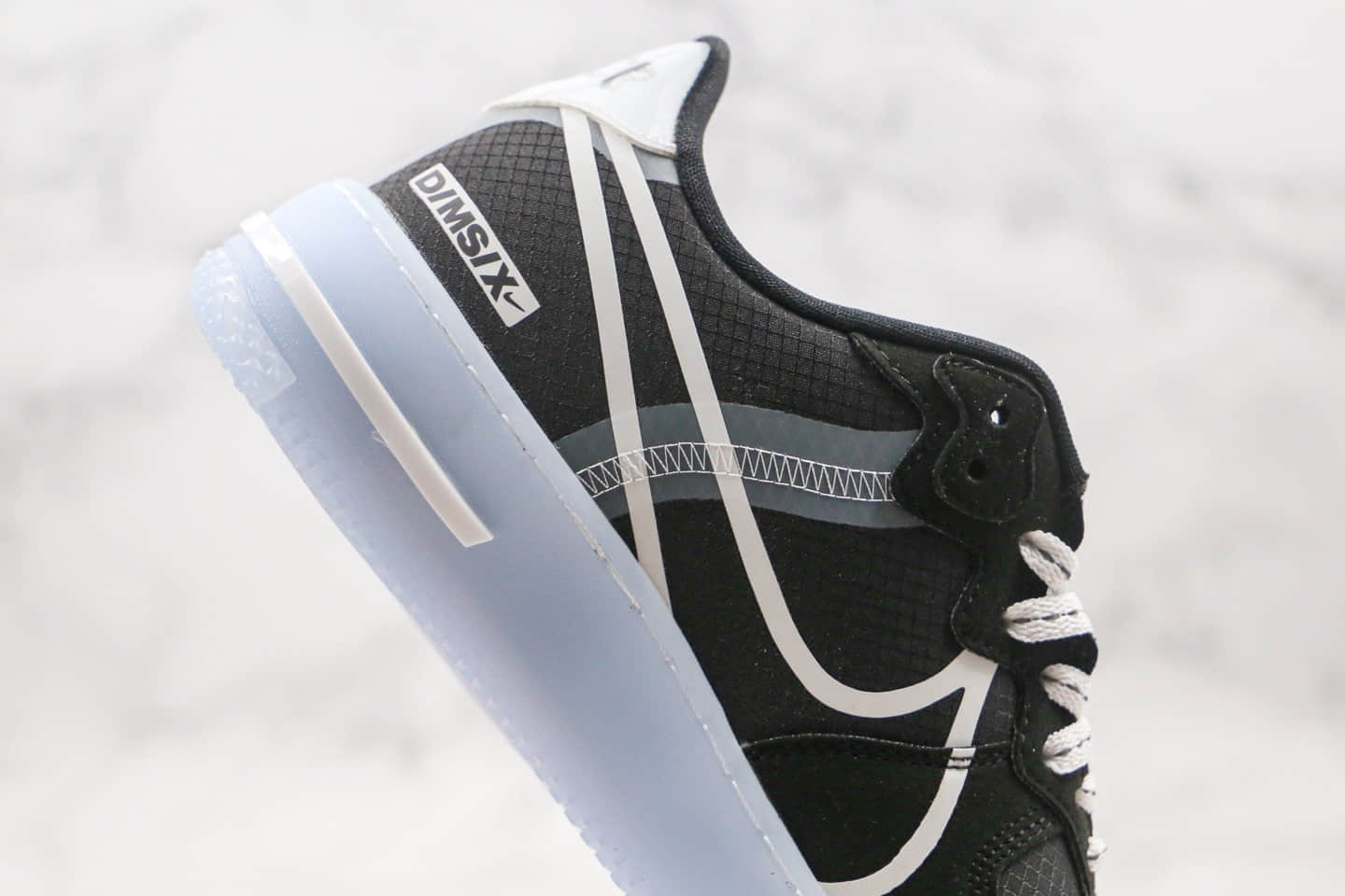 耐克Nike Air Force 1 React QS Light Bone纯原版本低帮空军一号冰块黑色波纹板鞋正确后跟渐变效果 货号：CQ8879-103