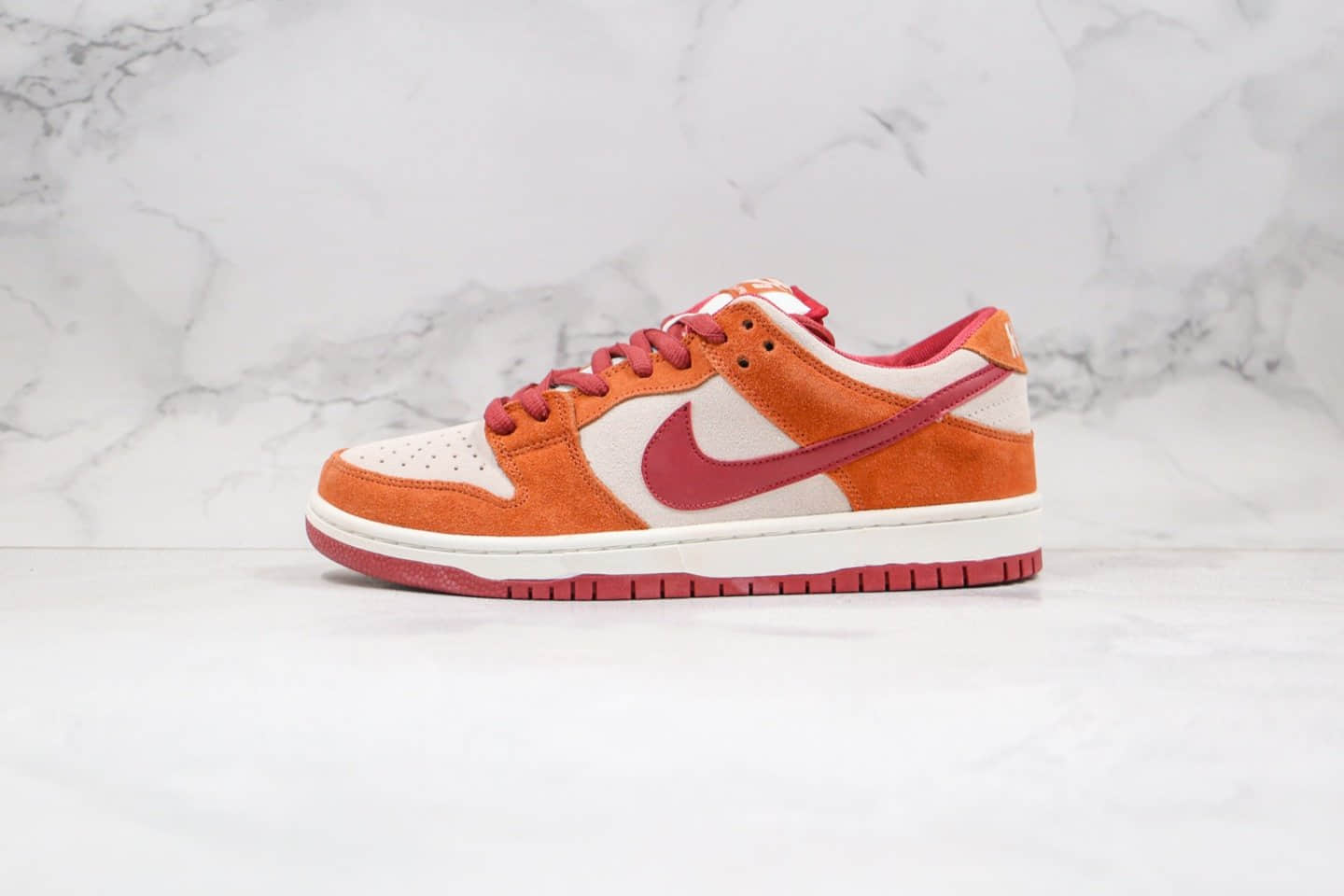 耐克Nike SB Dunk Low Orange label纯原版本低帮SB板鞋扣篮系列白红橘色内置Zoom气垫原楦头纸板打造 货号：BQ6817-202