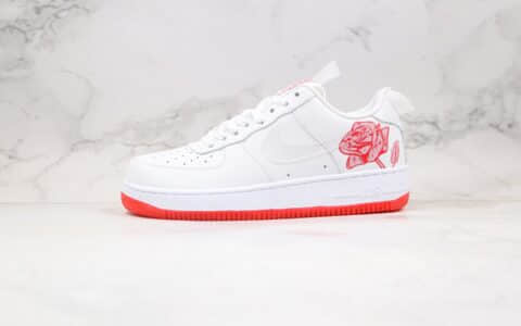 耐克Nike Air Force 1 Satin Rose纯原版本低帮空军一号白红玫瑰板鞋原鞋开模一比一打造 货号：CN8534-100