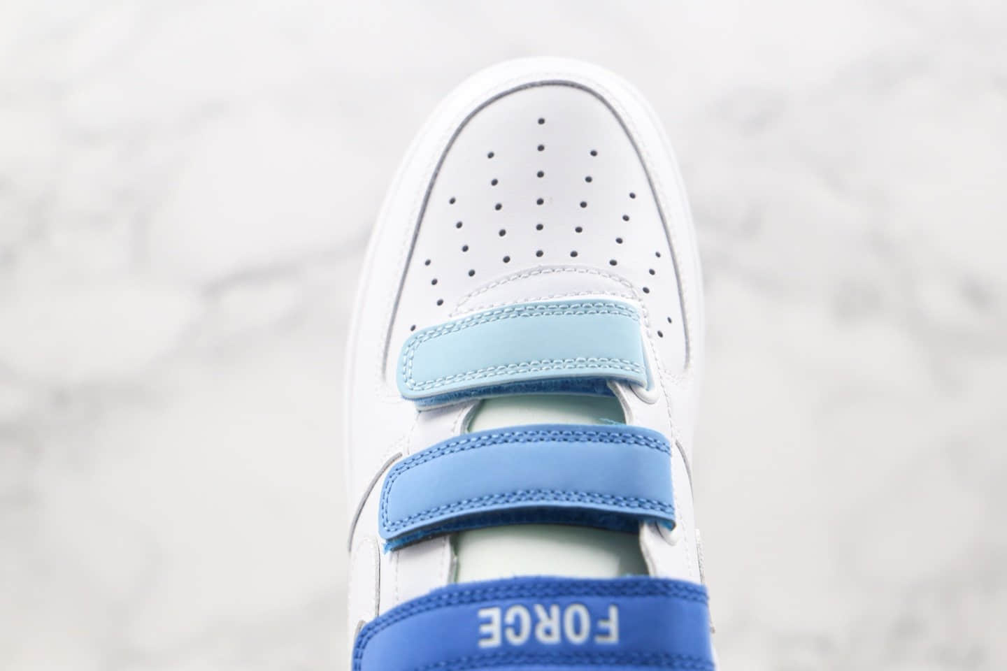 耐克Nike Air Force 1纯原版本低帮空军一号天空蓝魔术贴板鞋内置全掌Sole气垫 货号：898866-008
