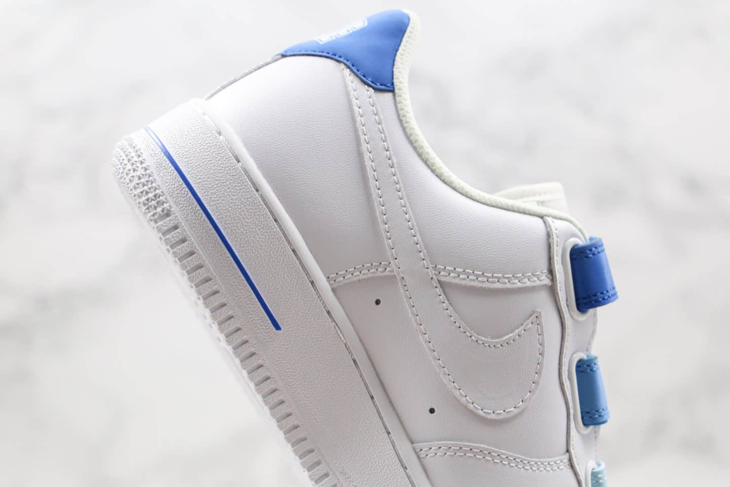 耐克Nike Air Force 1纯原版本低帮空军一号天空蓝魔术贴板鞋内置全掌Sole气垫 货号：898866-008