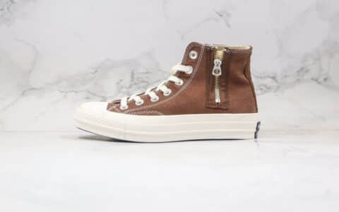 匡威Converse Addict by nigo公司级版本余文乐同款高帮板鞋拉链2.0棕色原数据开发铝楦
