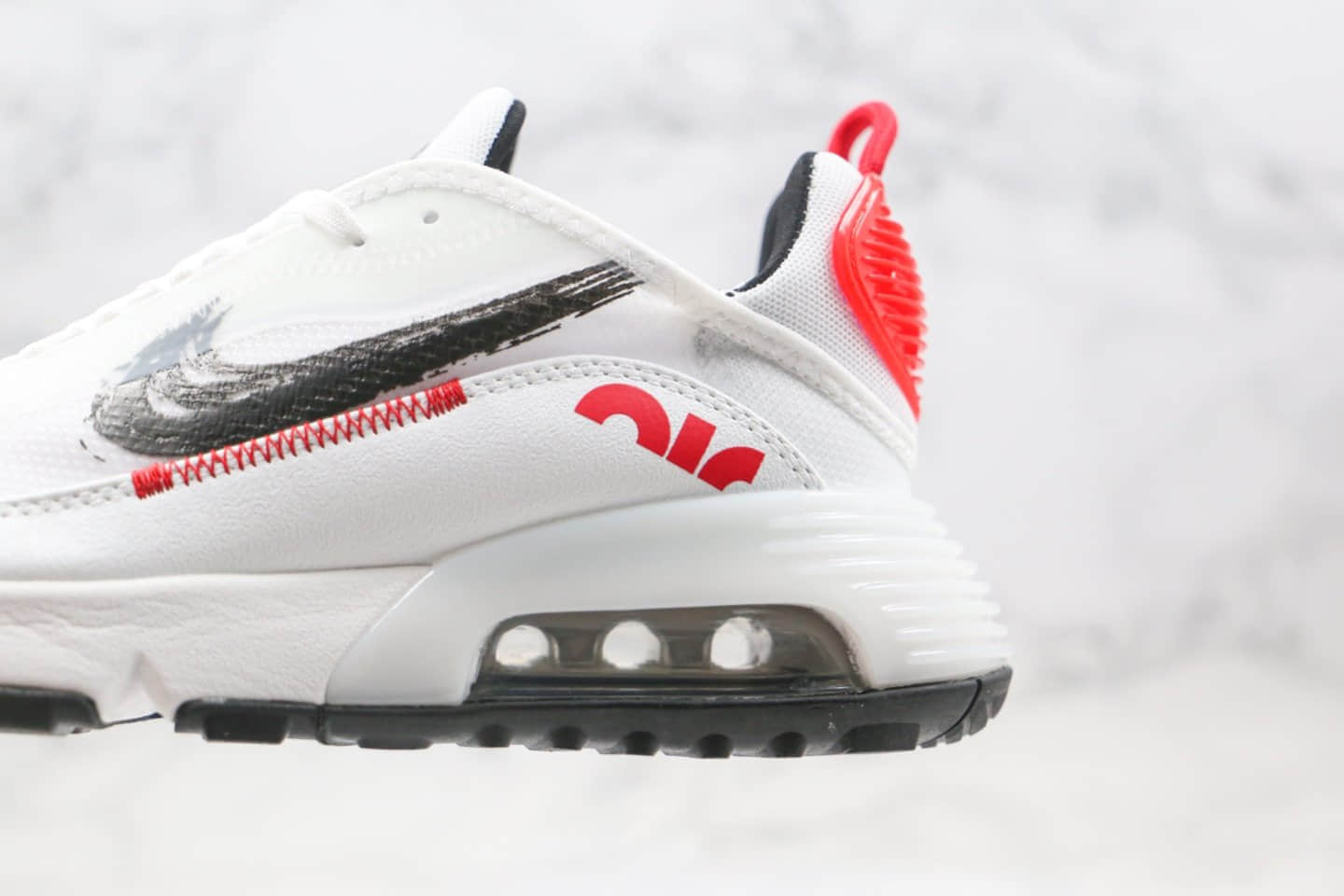 耐克Nike Air Max 2090纯原版本王一博同款Max2090黑红手稿配色气垫跑鞋原鞋开模一比一打造 货号：DA4304-100