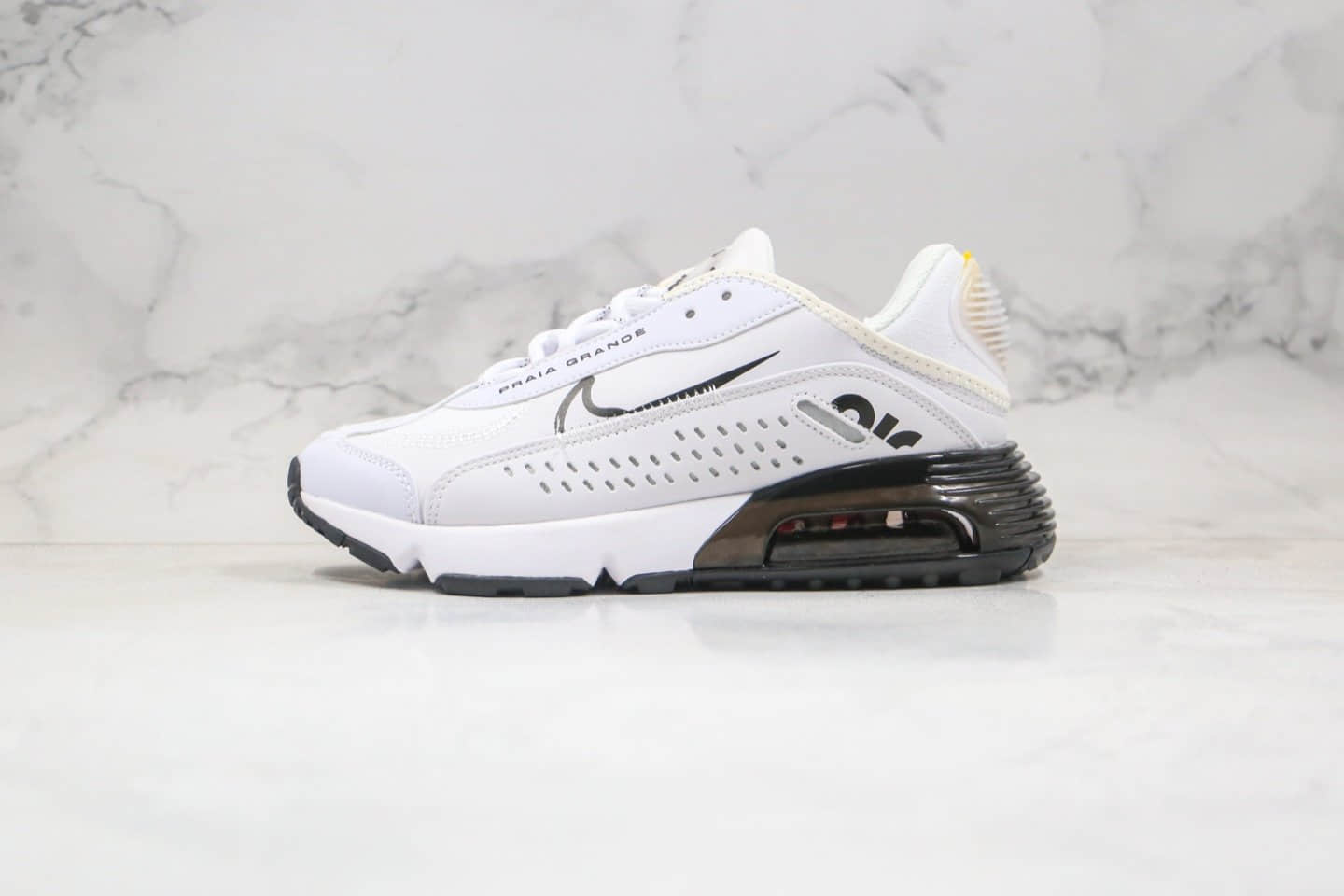 耐克Nike Air Max 2090 x Neymar纯原版本内马尔联名款Max2090气垫鞋白黑色正确后跟细节带配件 货号：CU9371-101