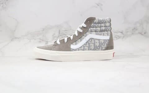 万斯Dior x Vans Sk8-Hi公司级版本迪奥联名高帮帆布硫化板鞋岩石灰原厂档案开发铝楦版型