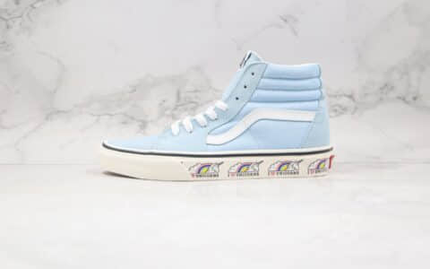 万斯Vans Sk8-Hi Unicorn公司级版本中帮浅蓝色独角兽硫化板鞋原盒原标原档案数据开发