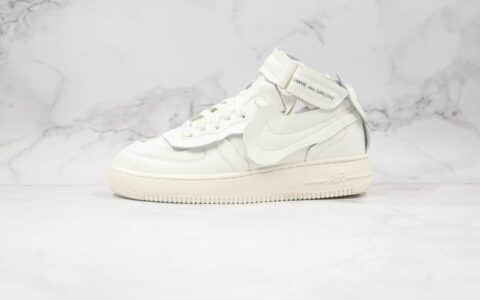 耐克Nike Air Force 1 Mid x Comme des Garons川久保玲联名款纯原版本中帮空军一号不规则板鞋白色内置全掌Sole气垫 货号：DC3601-100